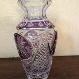 Colored cut crystal vase