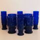 8 verres Pilgrim bleu cobalt