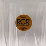 1970s crystal decanter with 2 crystal glasses by rcr. made in italy