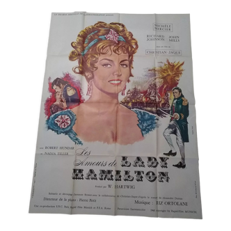 Affiche de cinéma originale pliée Lady Hamilton 1968 Michelle Mercier