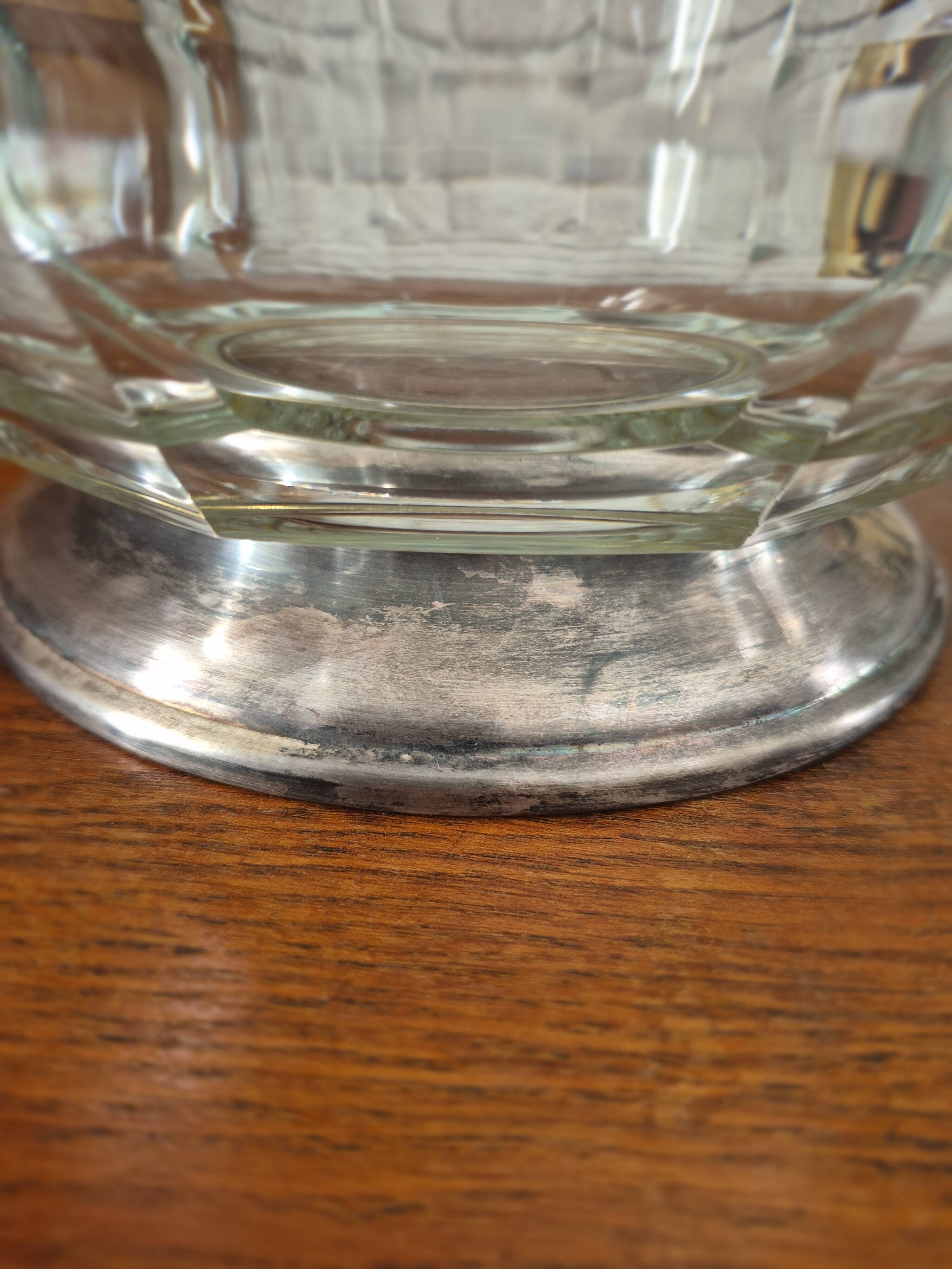 Vintage 70s glass caviar salad bowl