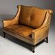 Sheepskin leather classic sofa bench