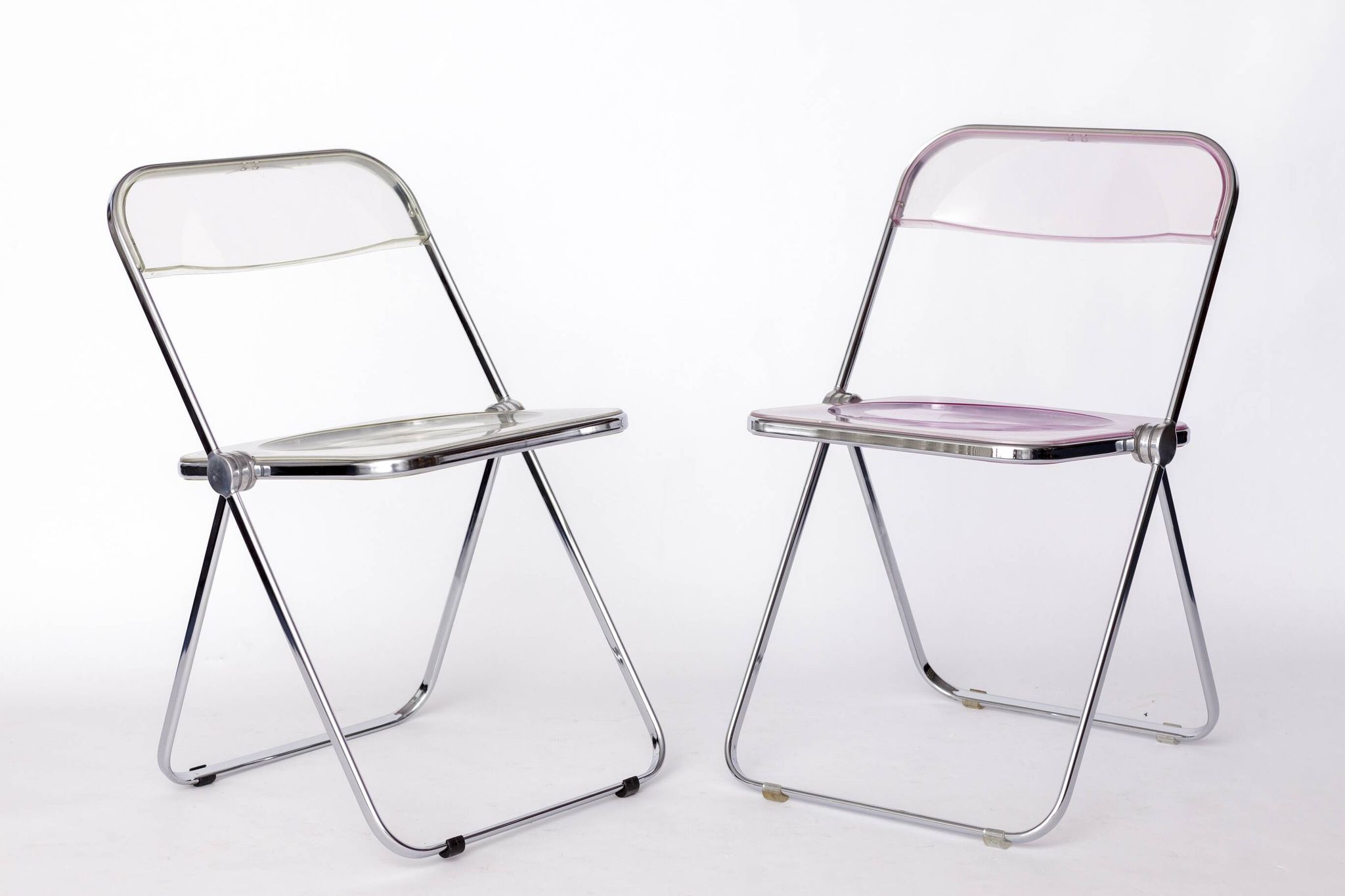 Pair of Vintage Castelli Plia Folding Chairs, 1970s Italy, Original Design