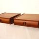 Set of vintage floating nightstands in teak with drawers *** Denmark 1970