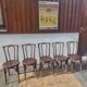 Set of 5 Buchon bistro chairs in curved wood