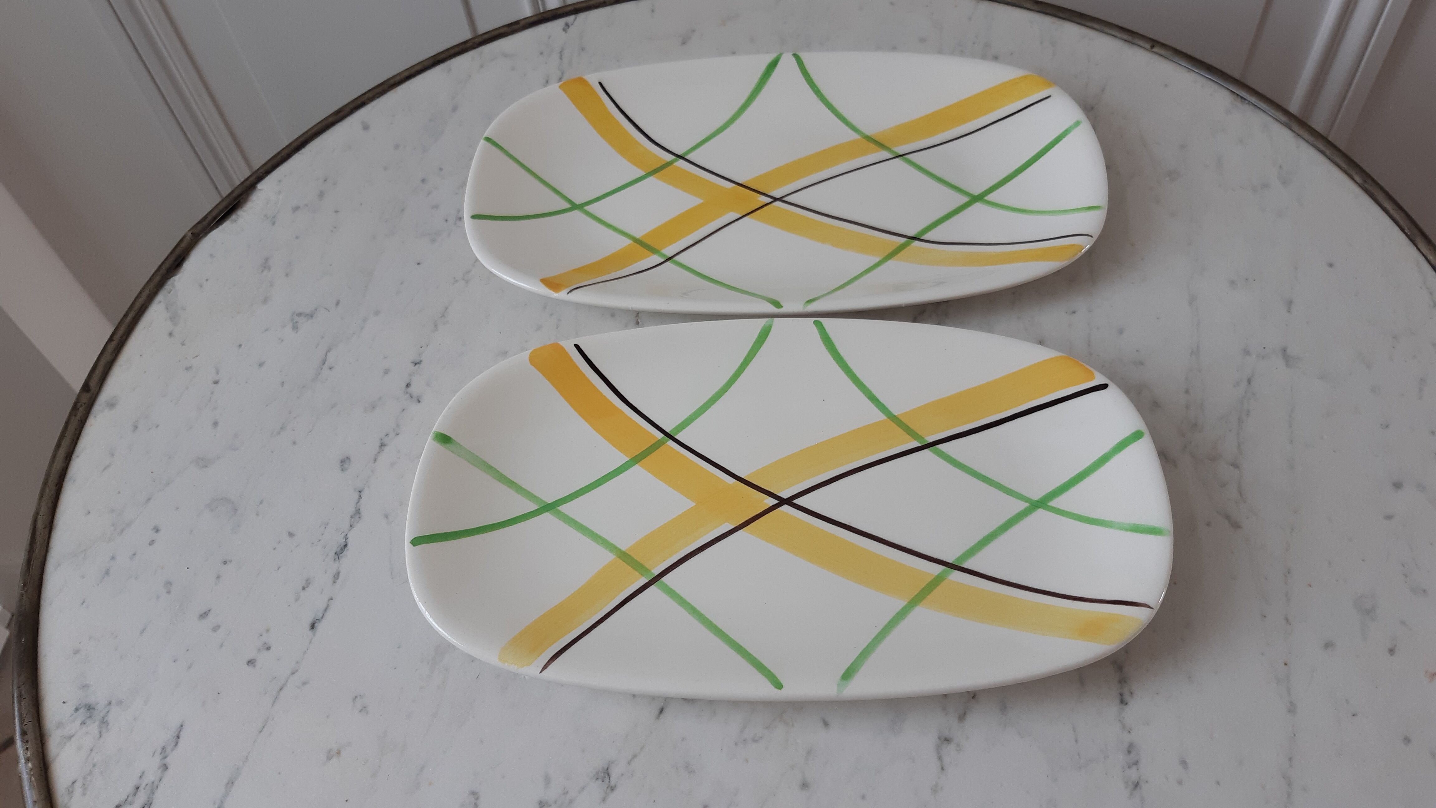 Duo of raviers Gien model Sarabande 50-60s