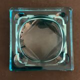 Ashtray paved in blue glass