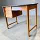 Vintage wooden desk with 3 drawers | 1960s retro style
