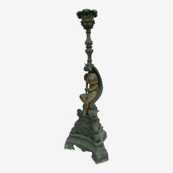 Antique putto candle holder regule