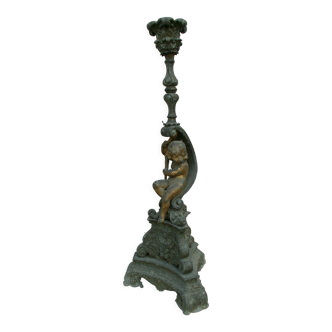 Antique putto candle holder regule