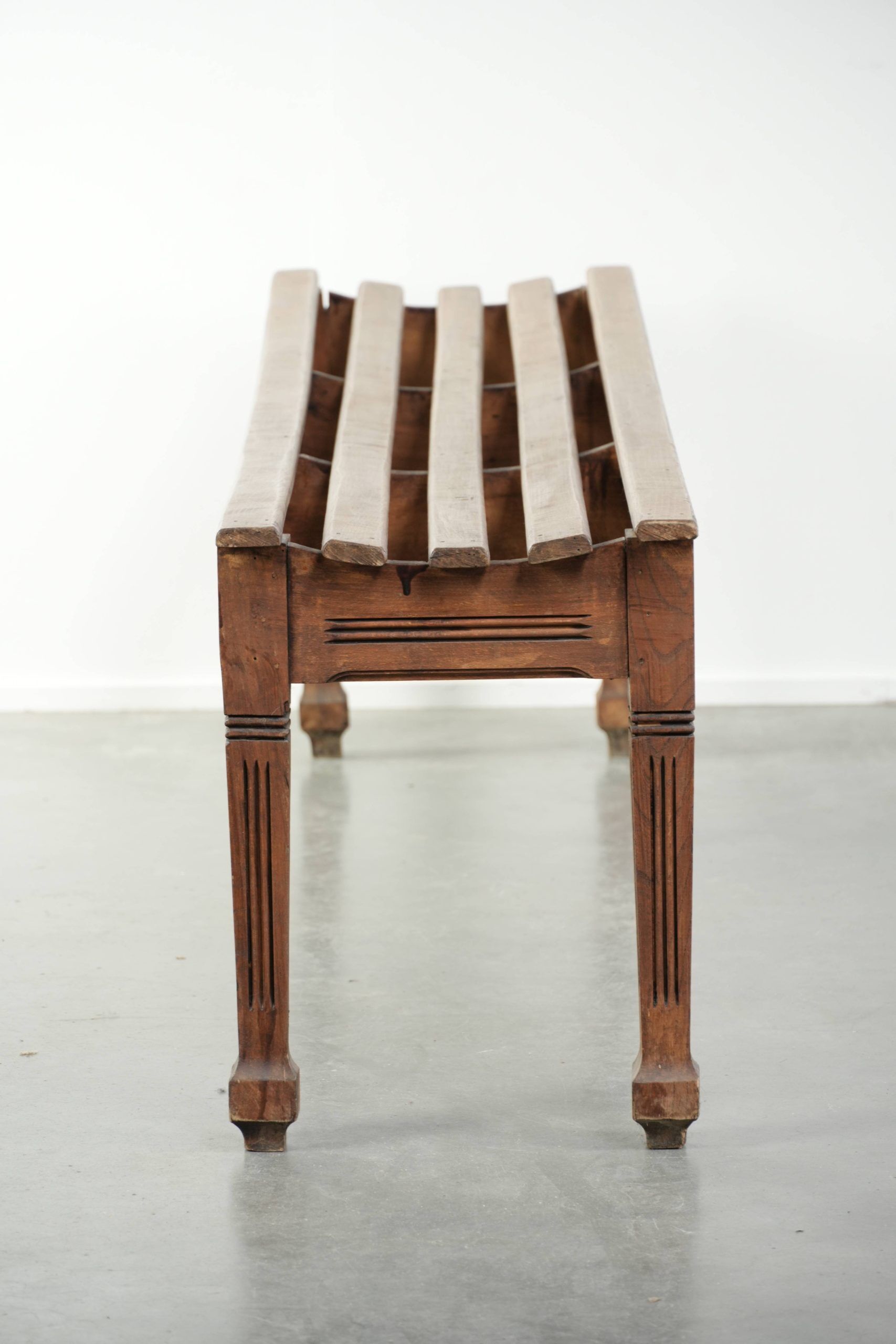 Antique French oak hallway bench/dining table bench from the 19th century