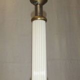 Large vintage column lamp from the 50s, molded glass floor lamp