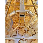 Contemporary Rectangular Luxury "Tronchi" Murano Glass Gold Chandelier
