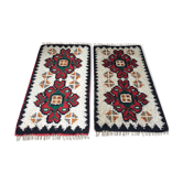 Pair of bohemian wool rugs from the 60s and 70s