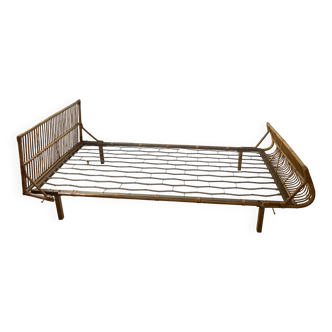 Vintage rattan bed seat