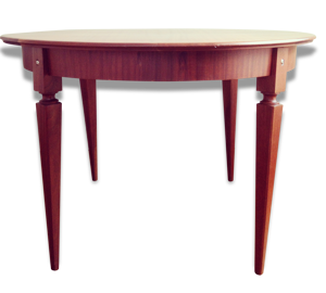 Table style vintage ronde à rallonge