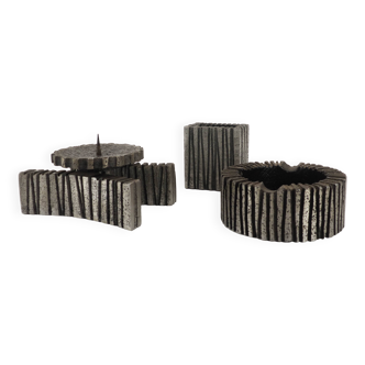 Brutalist smoking kit and candle holder Willy Ceysens 1960