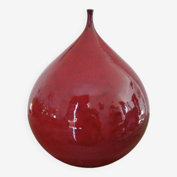 Red ceramic vase from the 60s