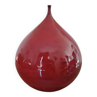 Vase en céramique rouge années 60