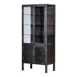 Polished iron medical cabinet, 1920s