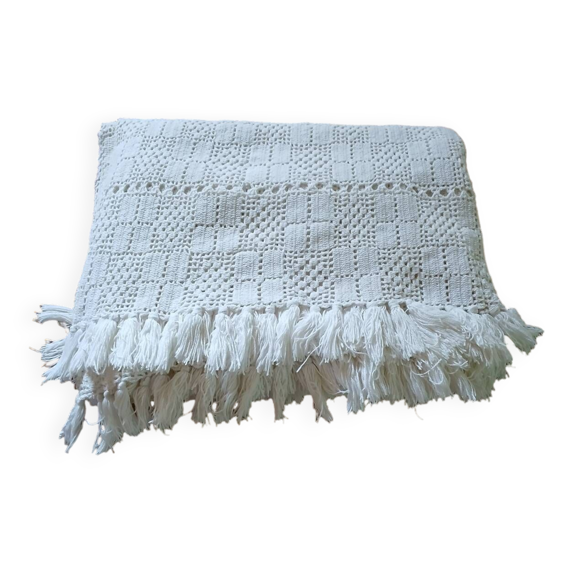 Antique crochet bedspread/plaid