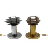 Space age set of 2 table lamps, Italy 1970s