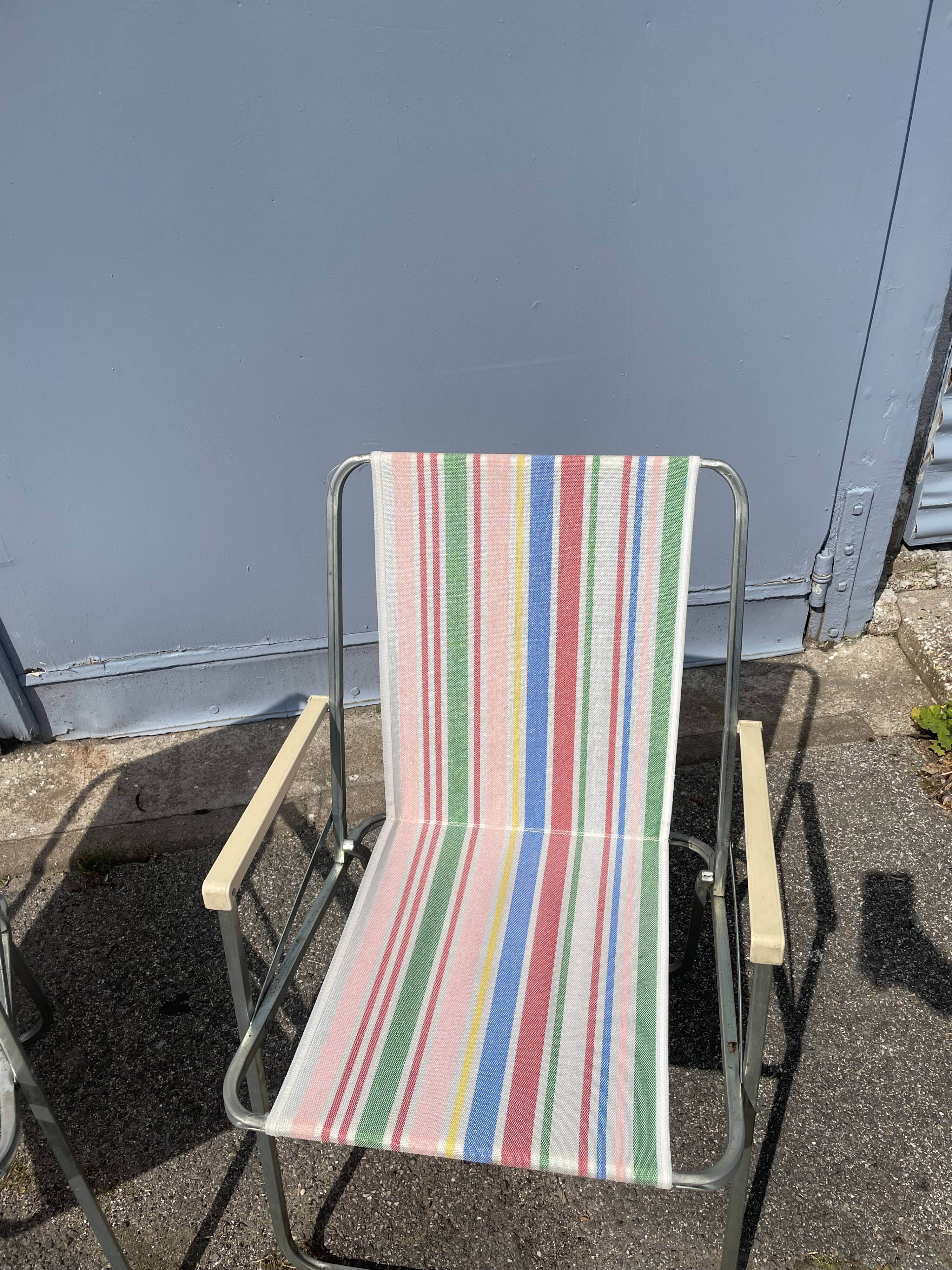 Pair of foldable camping chairs