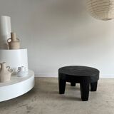 Coffee table en bois massif monoxyle noir