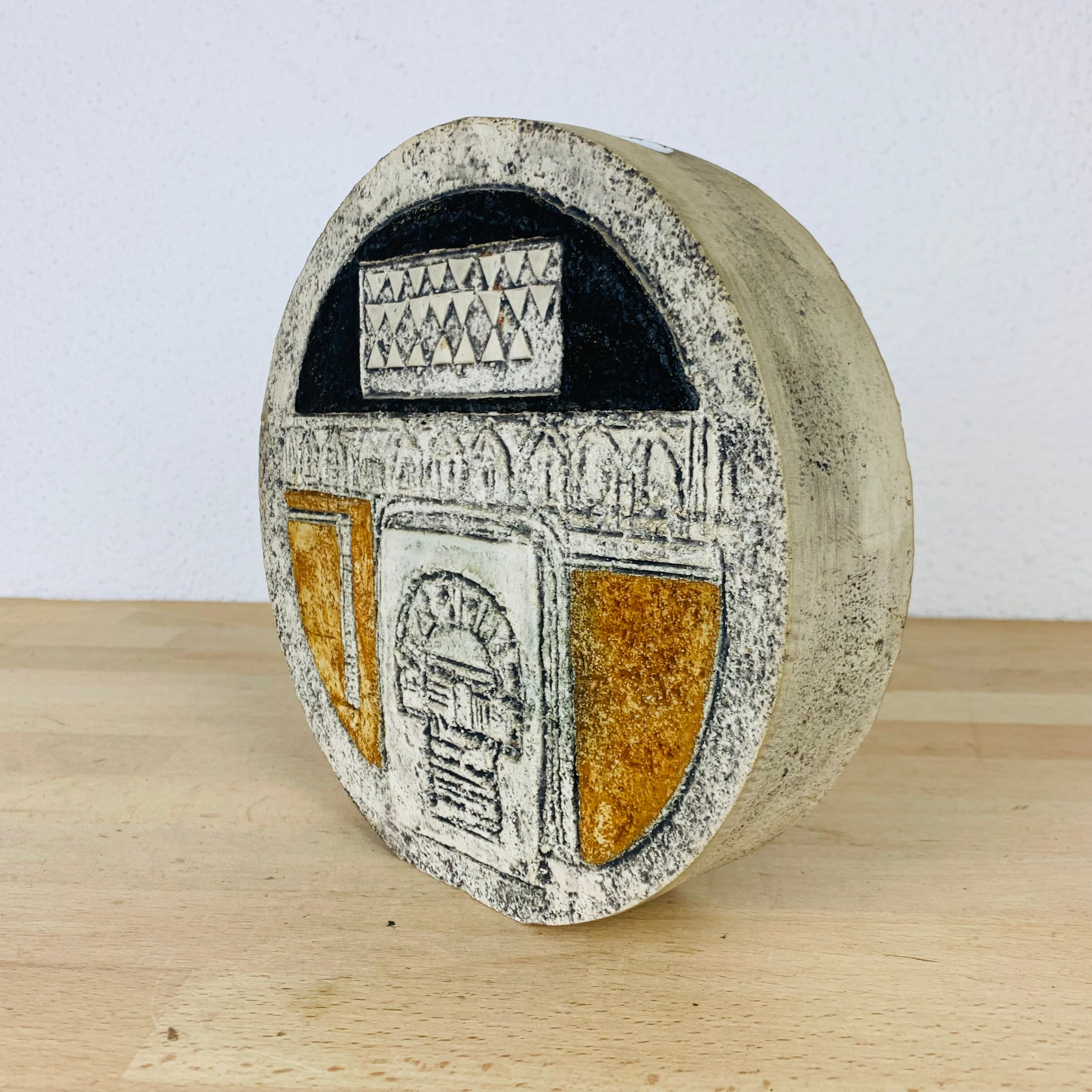 Round vase Troika Cornwall England ceramic Alison Bridgen