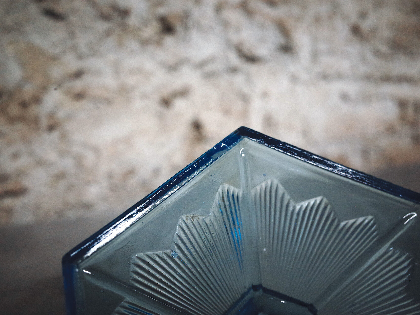 Art Deco blue glass sugar