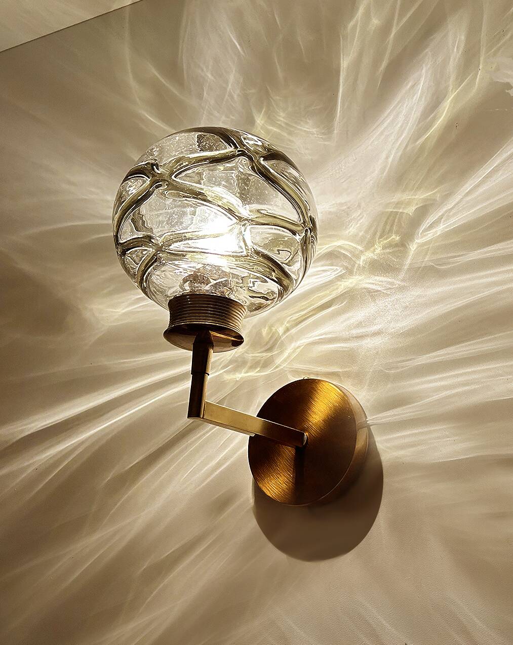Pair Vintage Murano Glass Wall Lights