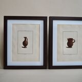 Triptyque de gravures poterie antique anciennes