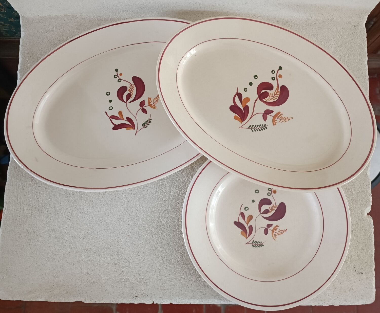 2 dishes and 1 plate iron earth Salins