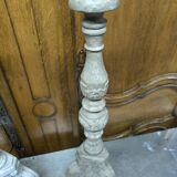 Pair of wooden candlesticks