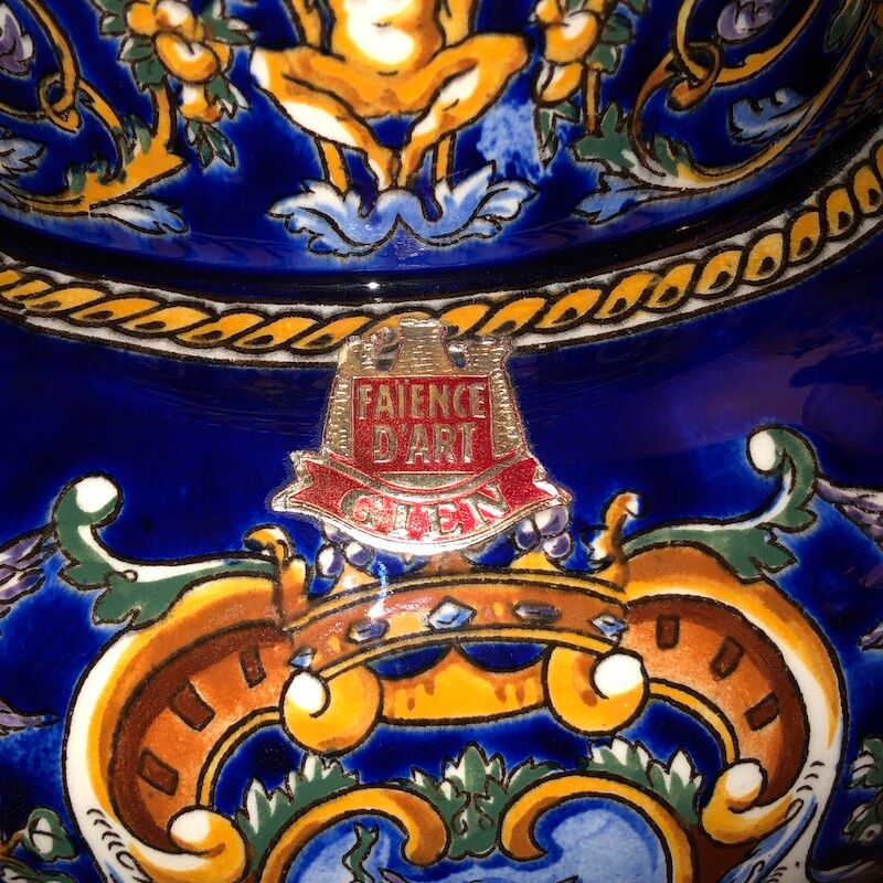 Big vase gien dragon coves blue renaissance décor