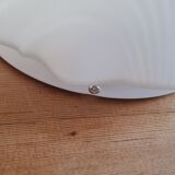 White opaline shell wall lamp