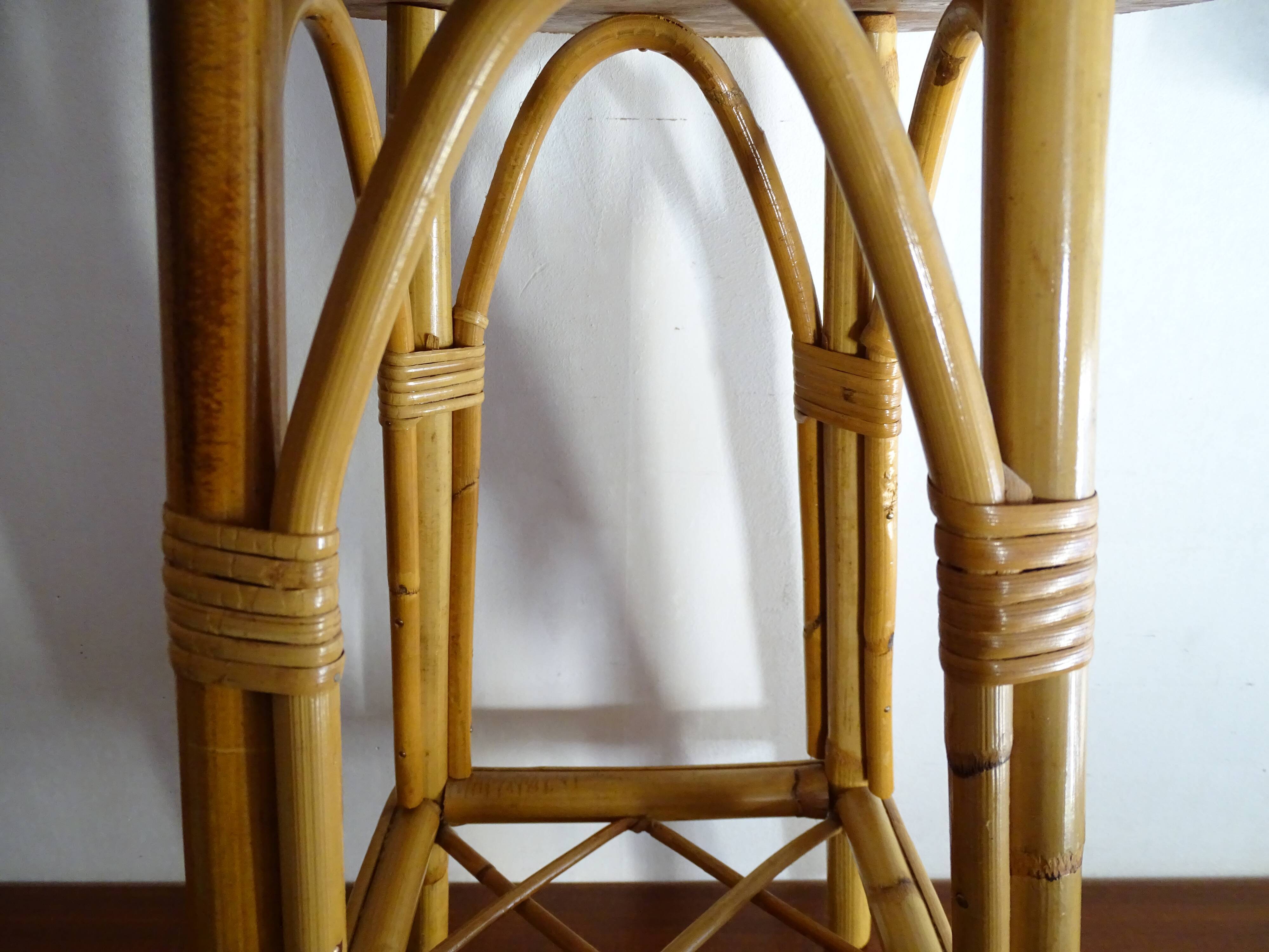Vintage rattan stool 60's 70's