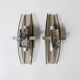 pair of wall lamps in metal and smoked glass vintage design from the 1950s to 1970s
