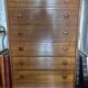 Teak veneer chest of drawers