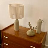 Stoneware and rope lamp