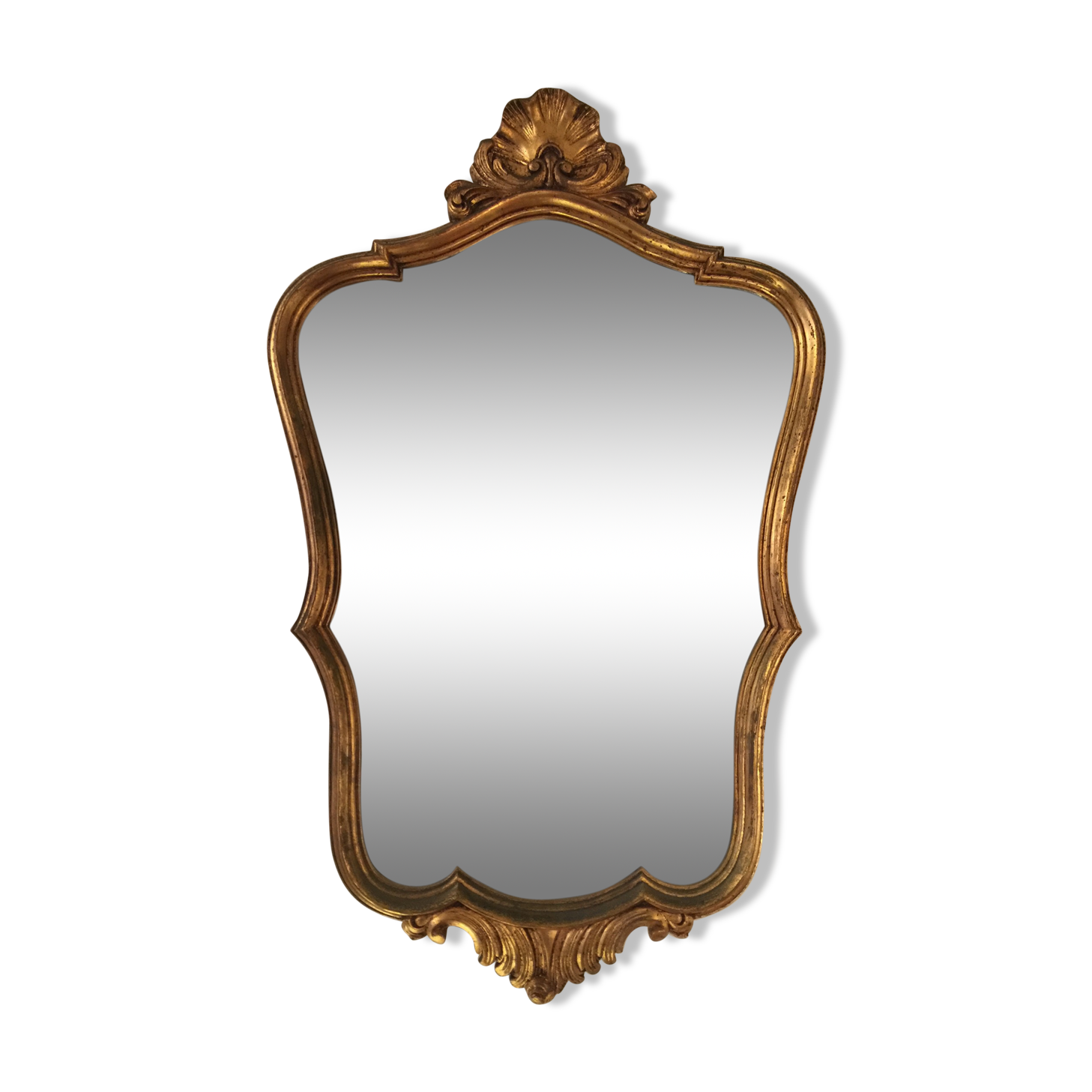 Golden vintage wooden mirror 50x79cm
