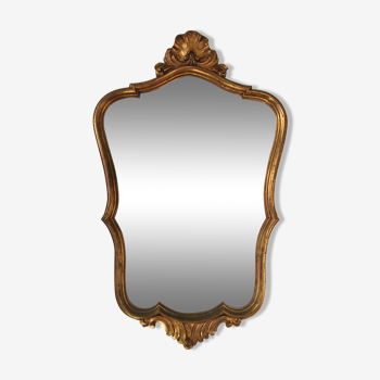 Golden vintage wooden mirror 50x79cm