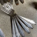 Silver metal cutlery art deco 63 pieces