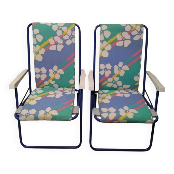 Paire De Fauteuils Pliables Camping Lafuma Vintage