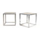 Pair of vintage cubic glass chrome metal side table with 1970 mirror glass tray