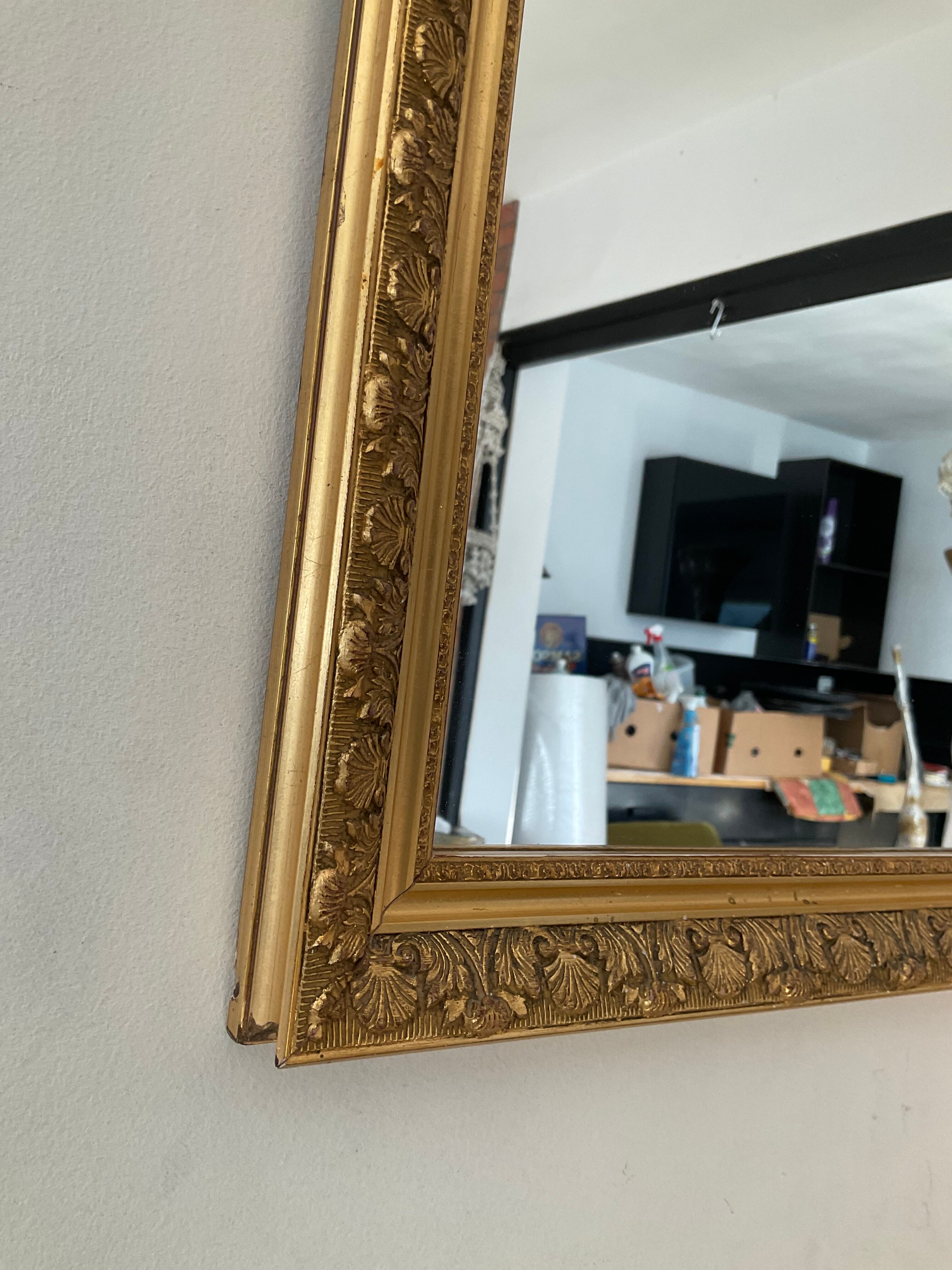 Old gilded wooden mirror 71x47cm