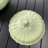 Soupière en faïence de Salins vert mint
