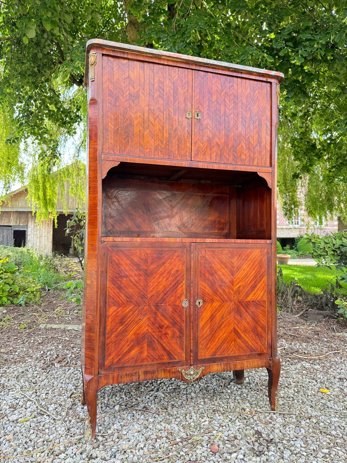 19th Century Transition Style Marquetry Storage Unit
