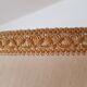 Authentic antique lamppost in gilded brass lampshade in fringed cream fabric