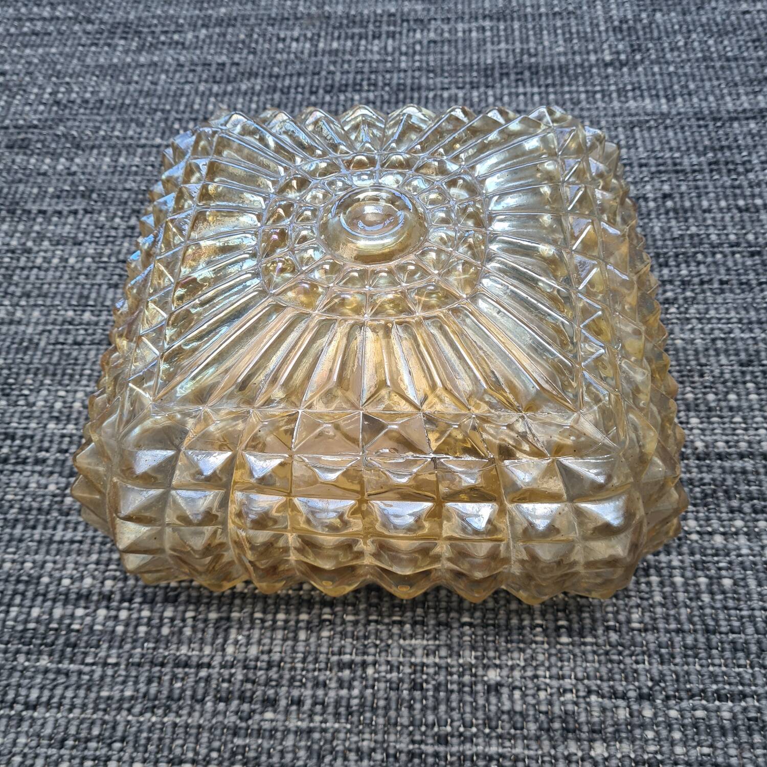 Square glass ceiling light: vintage